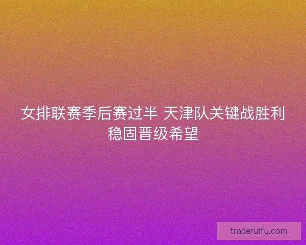 女排联赛季后赛过半 天津队关键战胜利稳固晋级希望