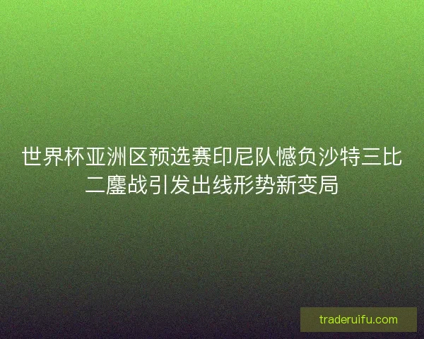 世界杯亚洲区预选赛印尼队憾负沙特三比二鏖战引发出线形势新变局 世界杯亚洲区预选赛印尼队憾负沙特三比二鏖战引发出线形势新变局